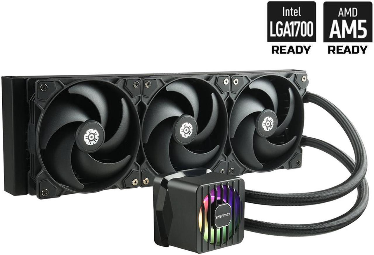 ENERMAX LIQMAXFLO SR 360 ARGB AIO CPU Liquid Cooler - 60mm VRM Fan up to 3000 RPM, PWM-Controlled Pump, 360mm Radiator, Triple Silent Flow120mm FDB Fans, 370W TDP - AMD AM5 & Intel LGA 1851/1700 Ready