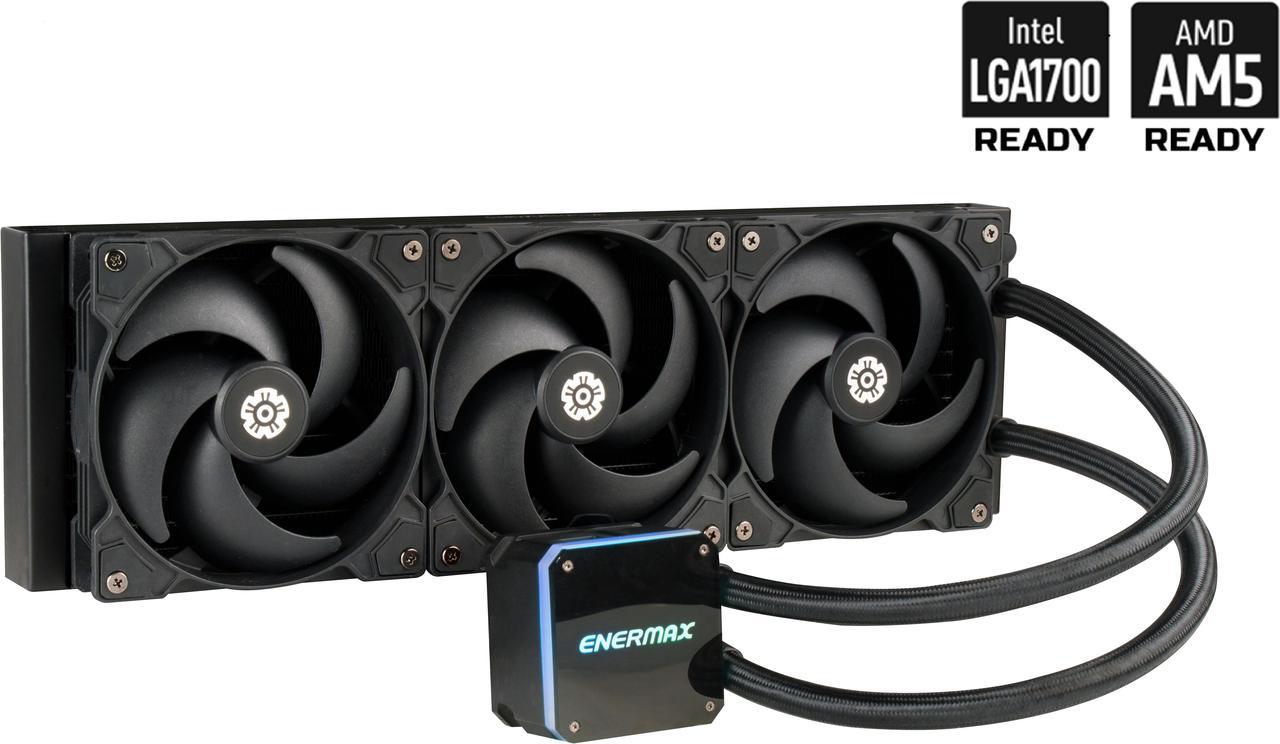 ENERMAX LIQMAX III SF 360 ARGB AIO CPU Liquid Cooler - 360mm Radiator, Dual-Chamber Water Block, Triple Pressure-Optimized Silent Flow 120mm FDB Fans up to 1800 RPM - LGA1851 & AM5