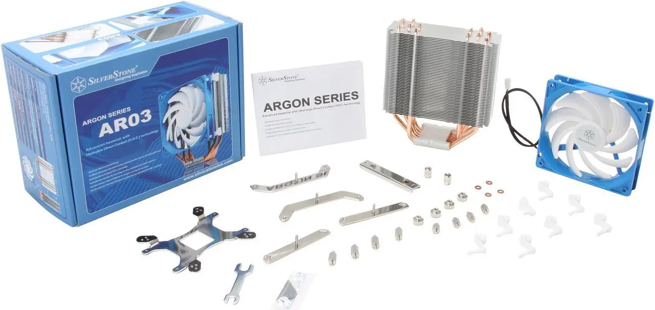 Alt view image 9 of 8 - SilverStone Argon Series AR03 CPU Cooler with 120mm Fan for socket LGA775/1155/1156/1366/2011, AM2/AM3/FM1/FM2
