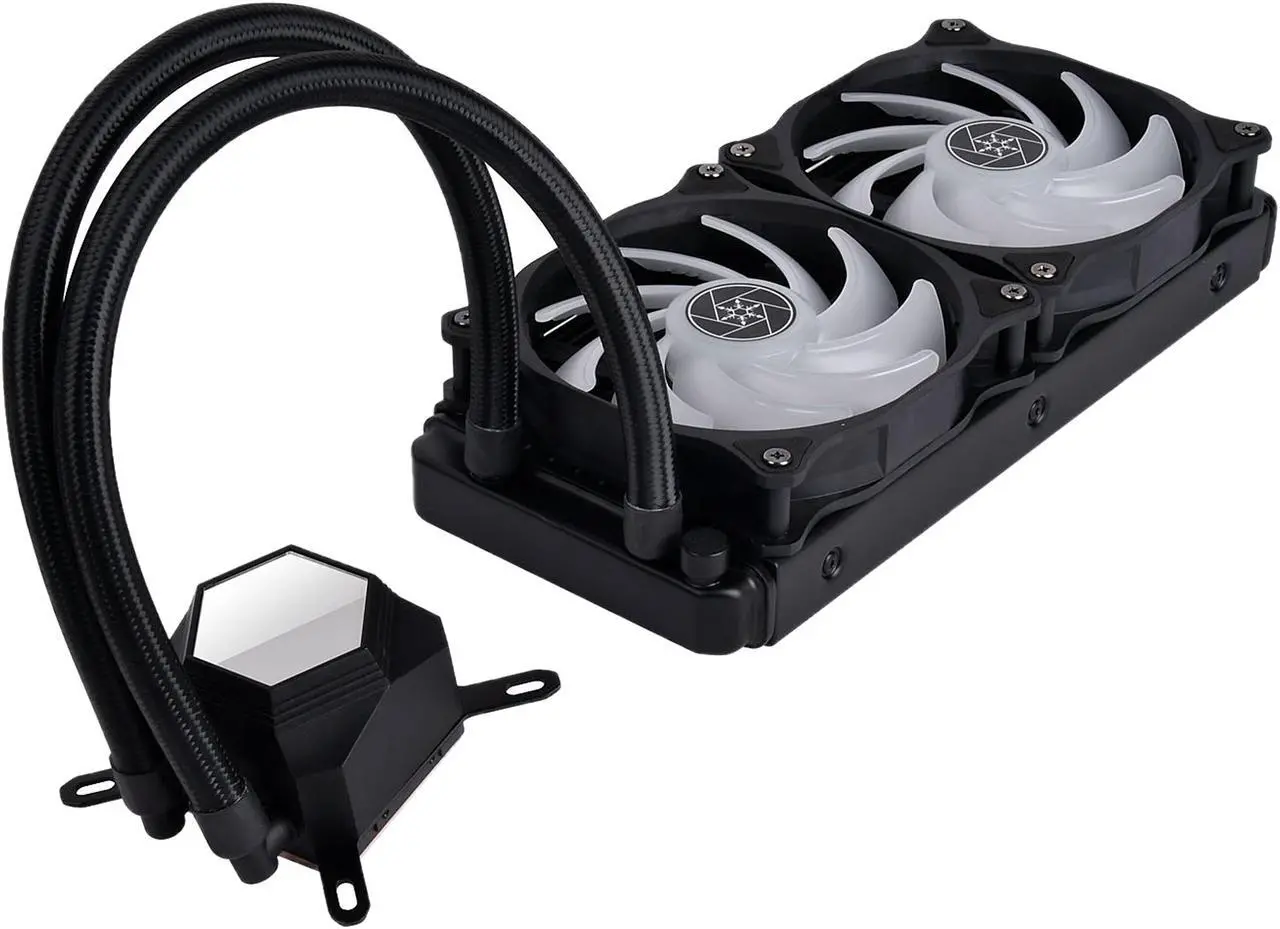 Alt view image 5 of 14 - SilverStone PF240-ARGB AIO CPU Liquid Cooling/ARGB/Dual 120mm PWM Fan/MCT Pump/Universal Intel & AMD Socket Solution