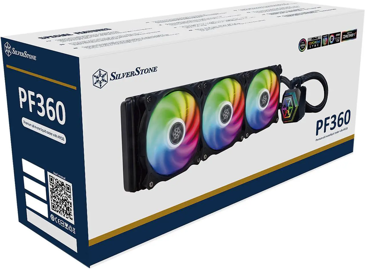 Alt view image 16 of 16 - SilverStone PF360-ARGB AIO CPU Liquid Cooling/ARGB/Triple 120mm PWM Fan/MCT Pump/Universal Intel & AMD Socket Solution