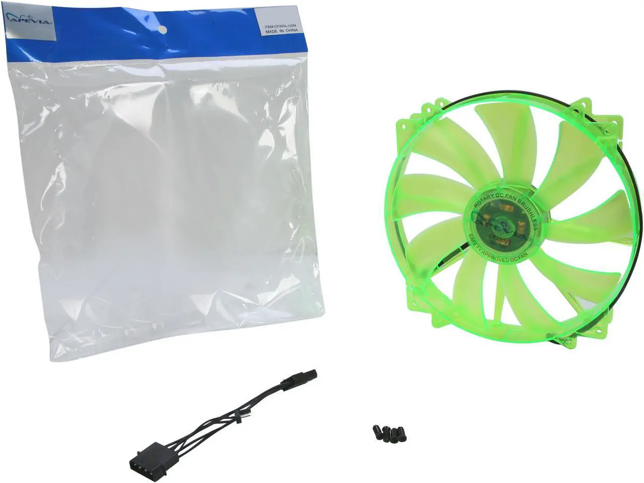 Alt view image 6 of 5 - APEVIA CF20SL-UGN 200 mm Case Fan