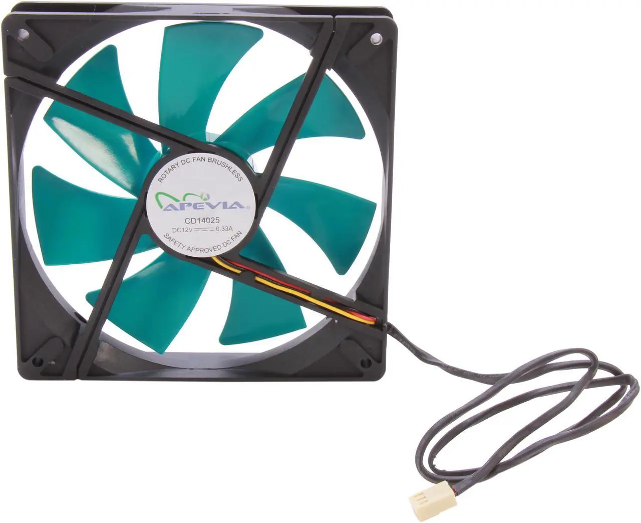 Alt view image 4 of 6 - APEVIA  14S-BT  140mm Case fan w/3-pin and 4-pin connectors