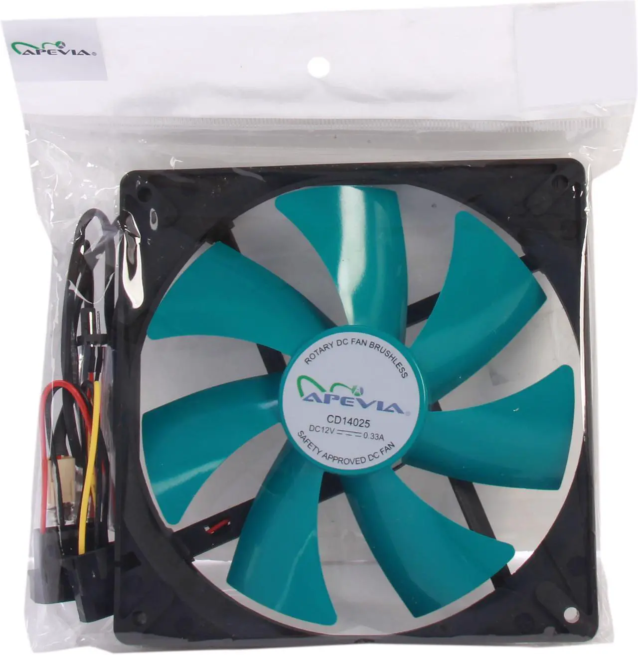 Alt view image 6 of 6 - APEVIA  14S-BT  140mm Case fan w/3-pin and 4-pin connectors