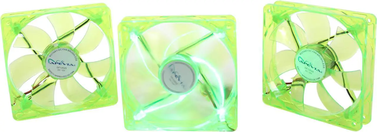 Main image of APEVIA CF312SL-UGN Green LED 120mm UV Cooling Fan 3 in 1 pack