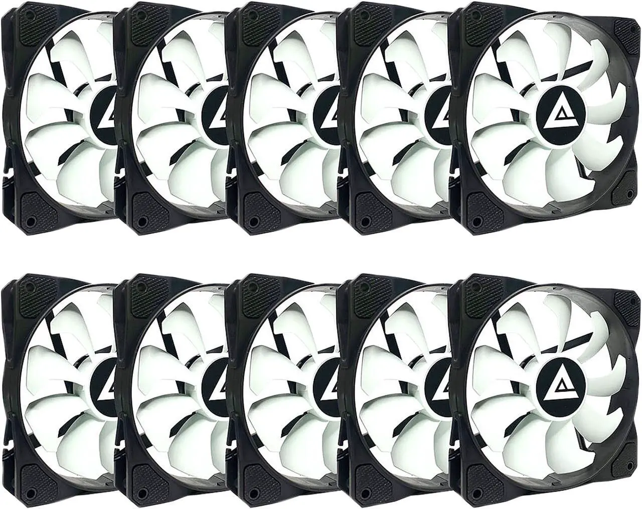 Main image of APEVIA 1012S-WB 120mm Non-LED Black/White Fan with Anti-Vibration Rubber Pads (10 Pack)