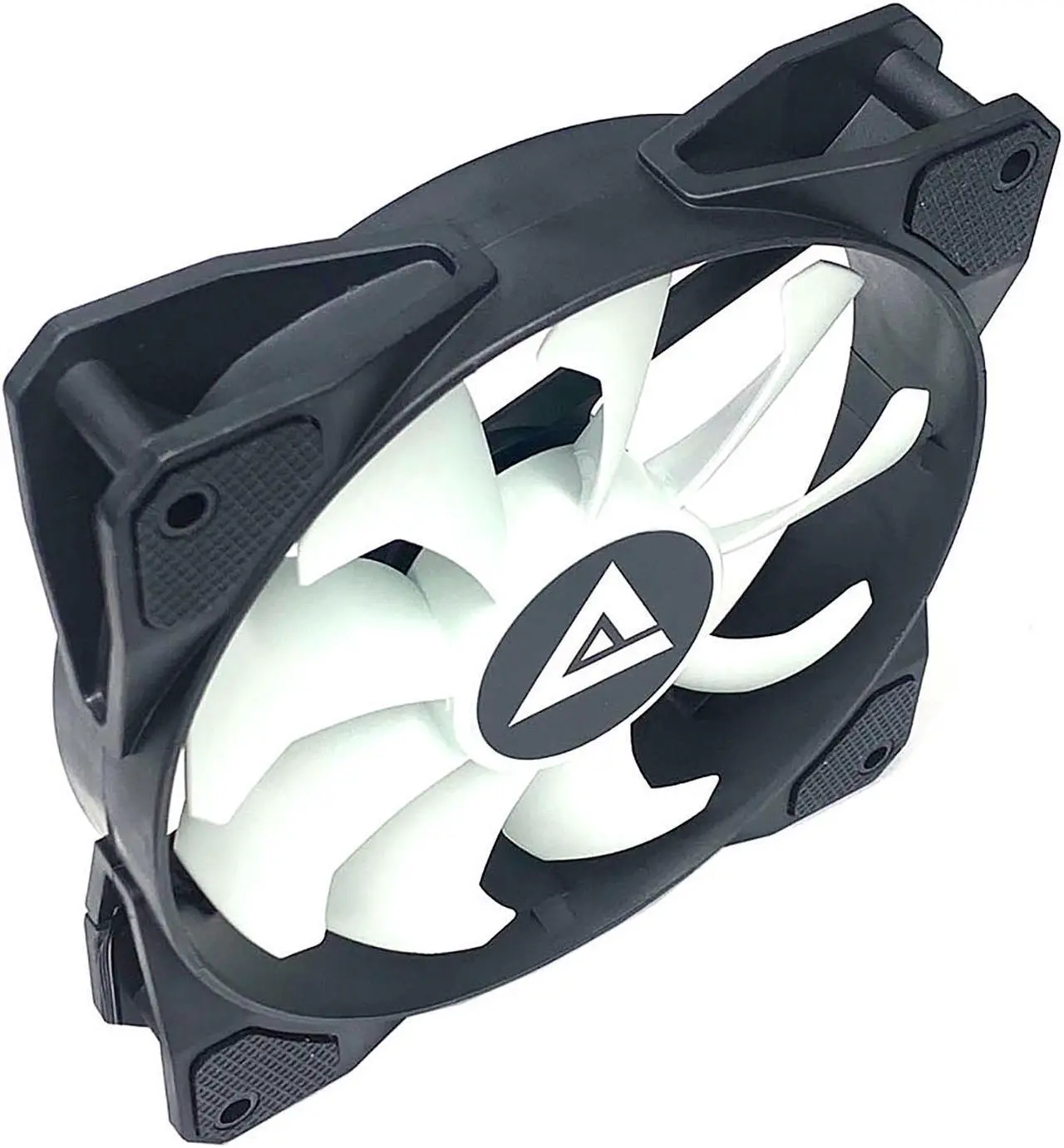 Alt view image 3 of 4 - APEVIA 1012S-WB 120mm Non-LED Black/White Fan with Anti-Vibration Rubber Pads (10 Pack)