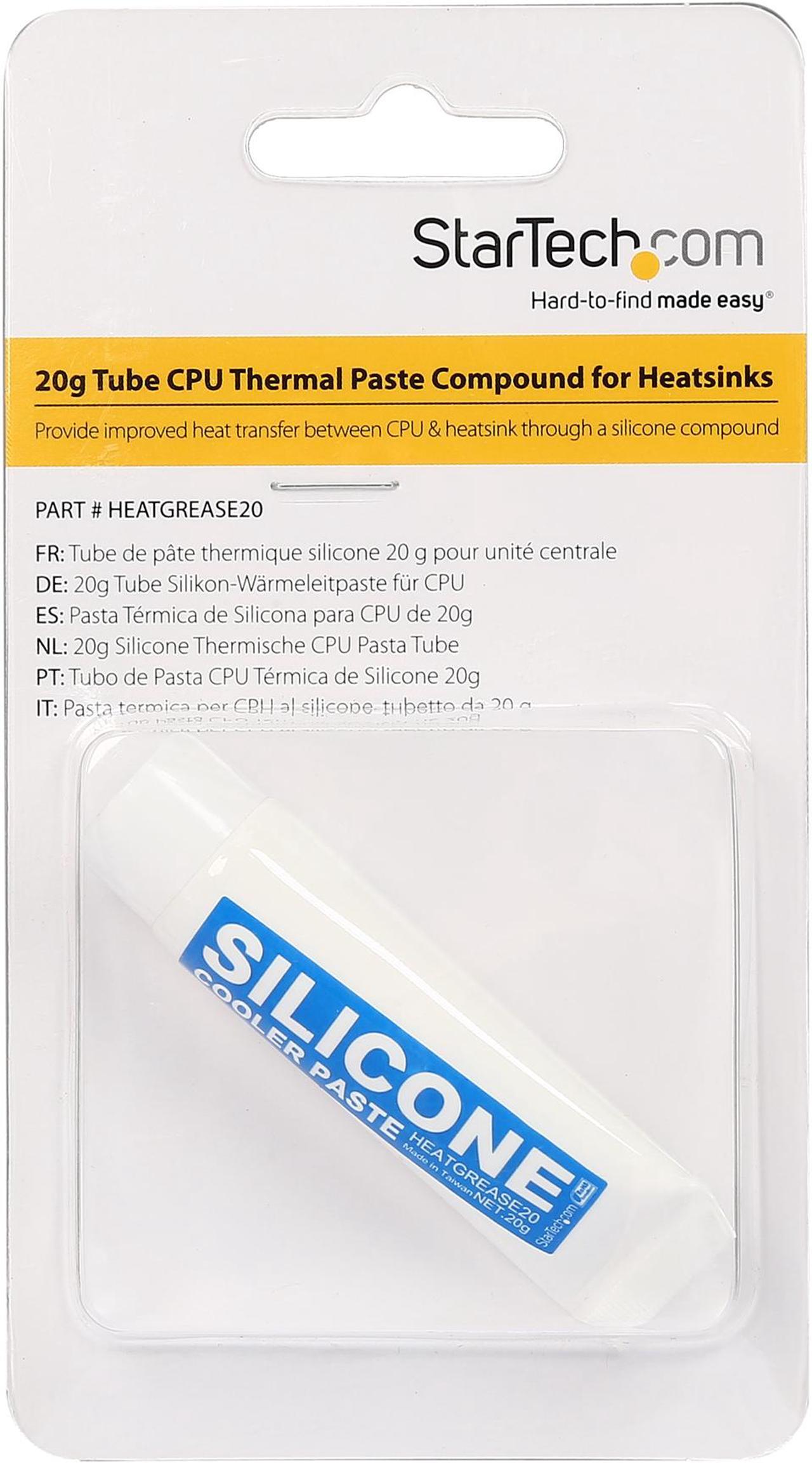 StarTech.com 20g Tube CPU Thermal Paste Grease Compound for Heatsinks Cooling - White (HEATGREASE20)