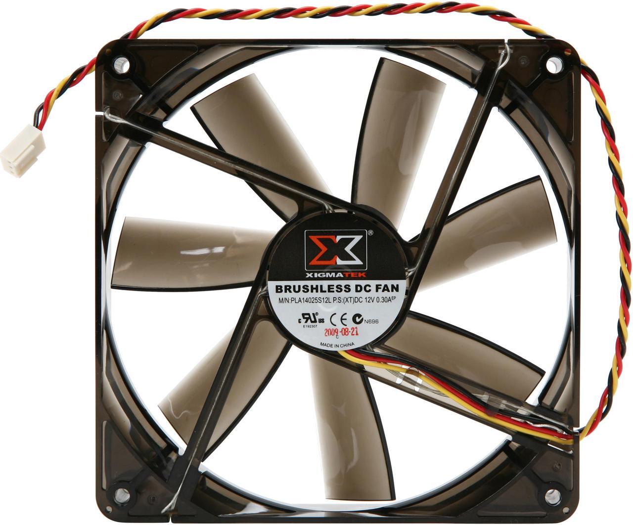 Alt view image 3 of 4 - XIGMATEK FCB (Fluid Circulative Bearing) Cooling System XLF XLF-F1455 140mm White LED Black Case Fan PSU Molex Adapter/extender included