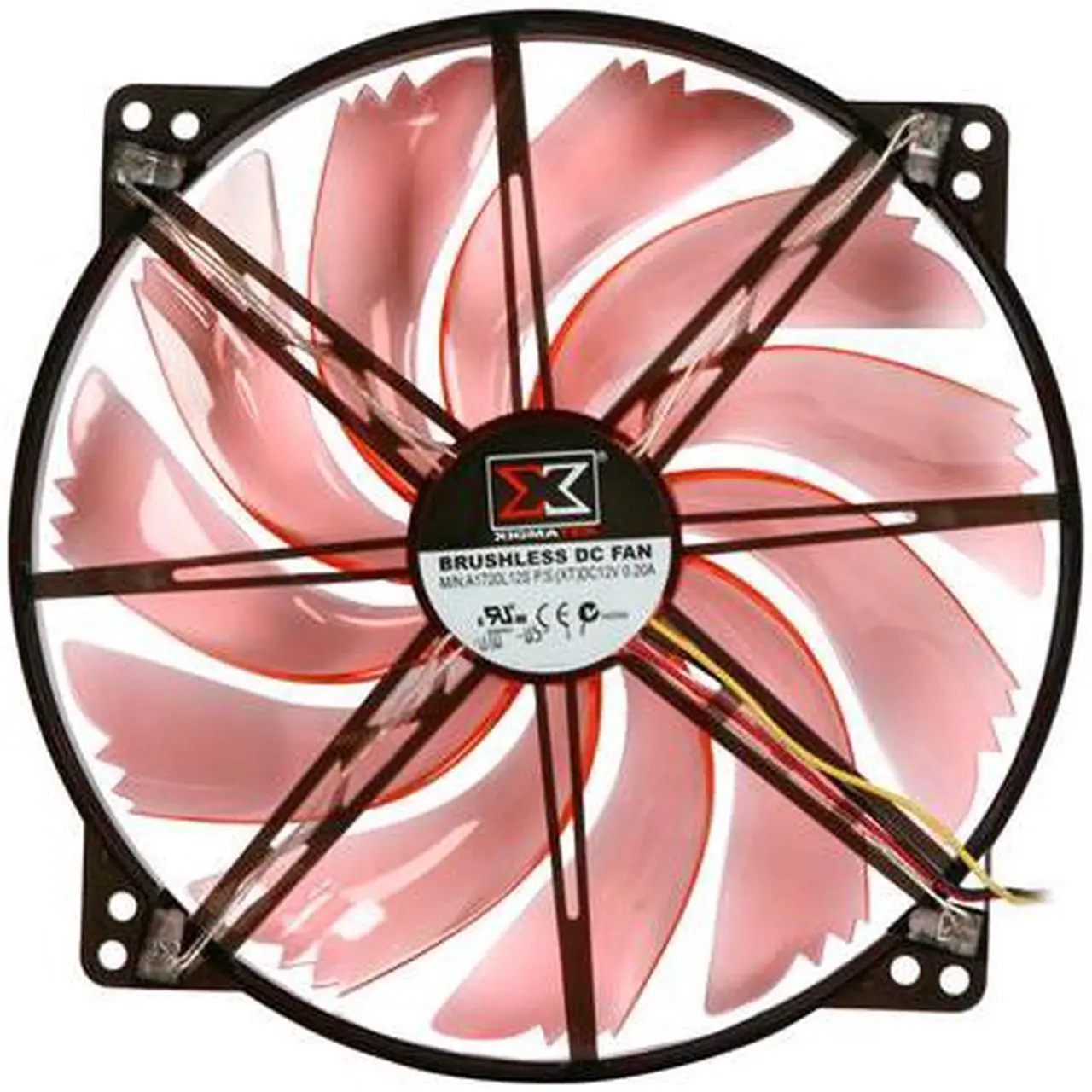 Alt view image 3 of 5 - XIGMATEK FCB (Fluid Circulative Bearing) Cooling System XLF XLF-F1703 170mm LED Orange Case Fan PSU Molex Adapter/extender included