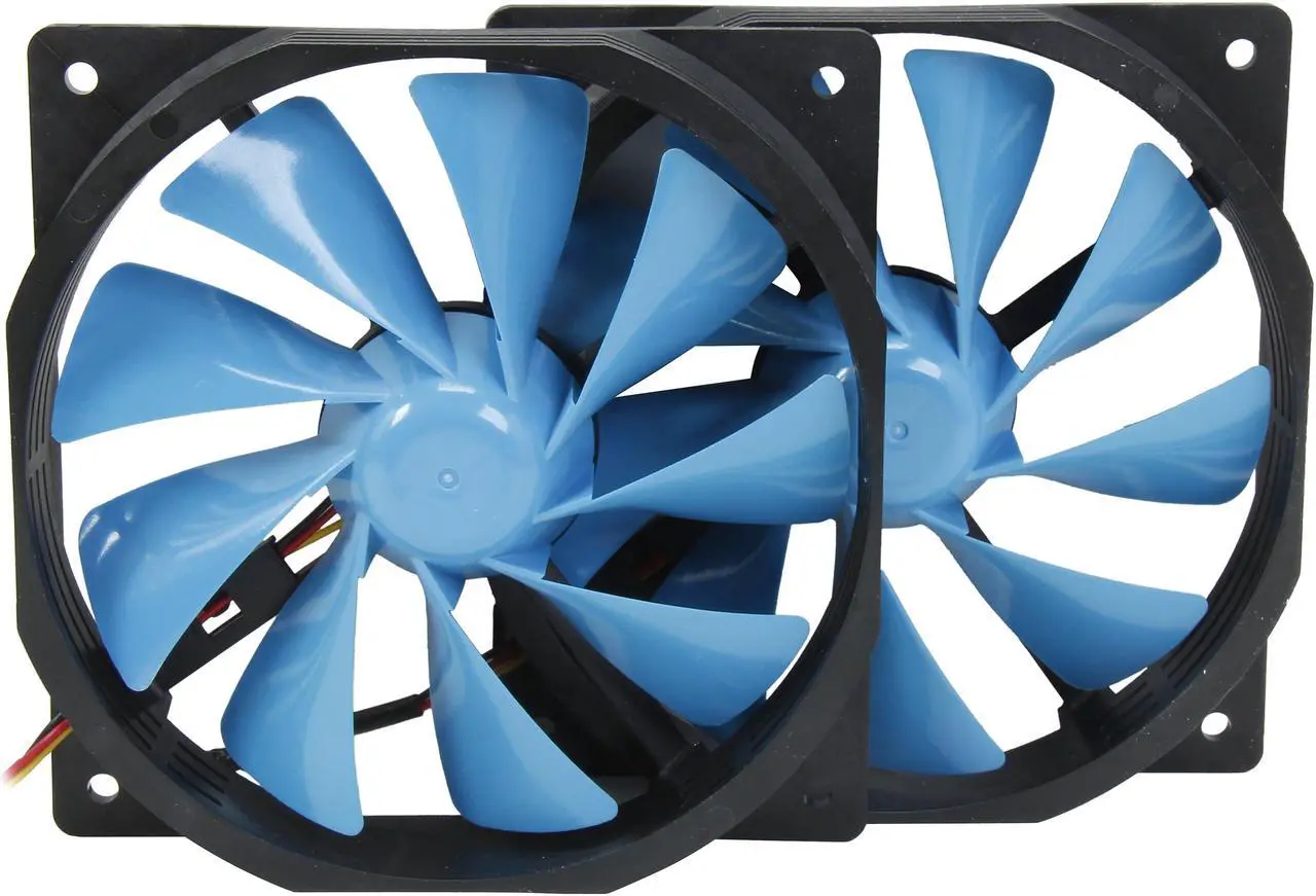 Alt view image 2 of 5 - XIGMATEK XOF-F1253 120mm FCB (Fluid Circulative Bearing) Cooling System 120mm Ocean Blue Case Fan 2-Pack