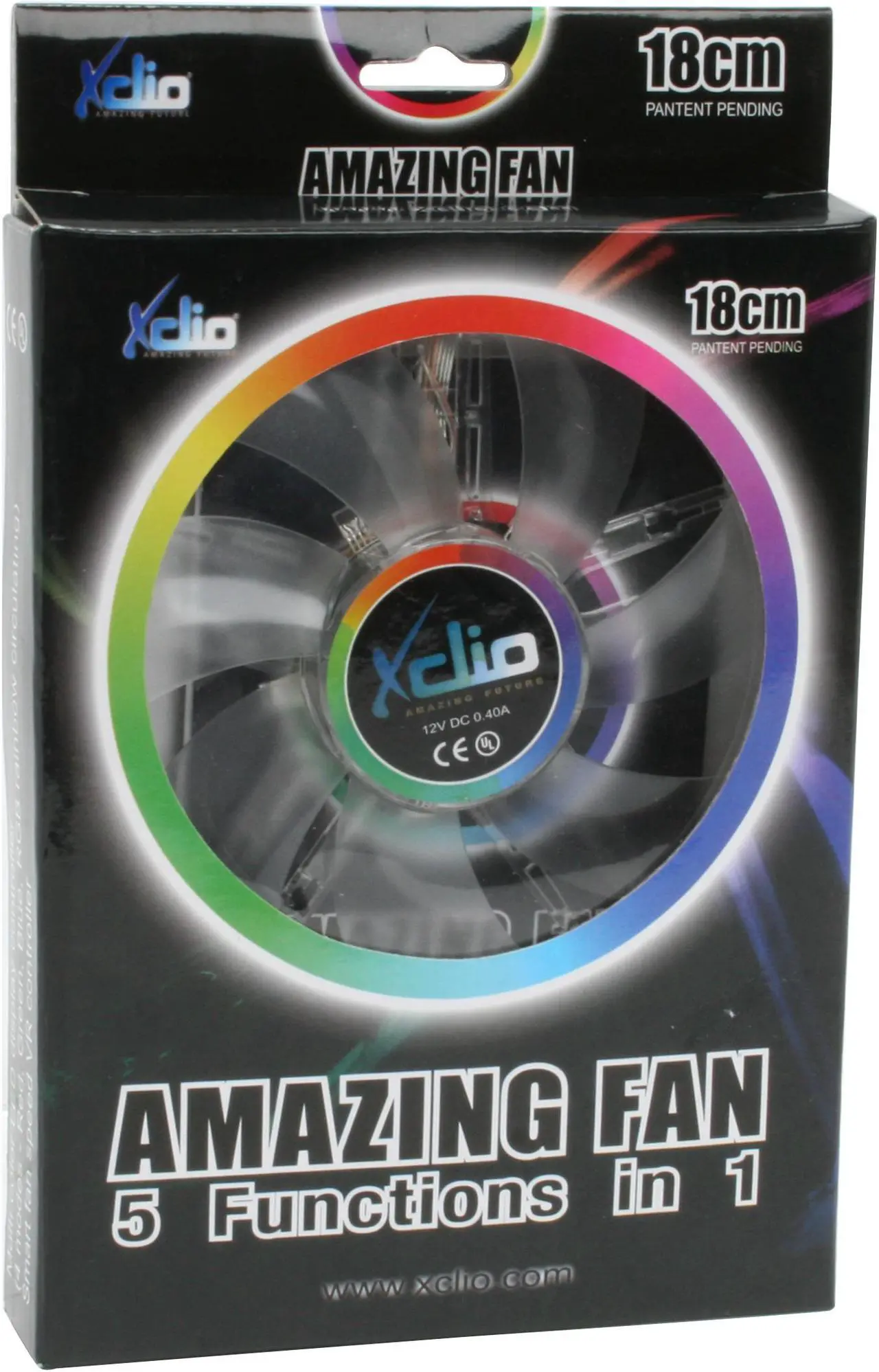 Alt view image 7 of 7 - XCLIO Amazing Fan - 18cm Red, Blue, Green & Random LED Case cooler