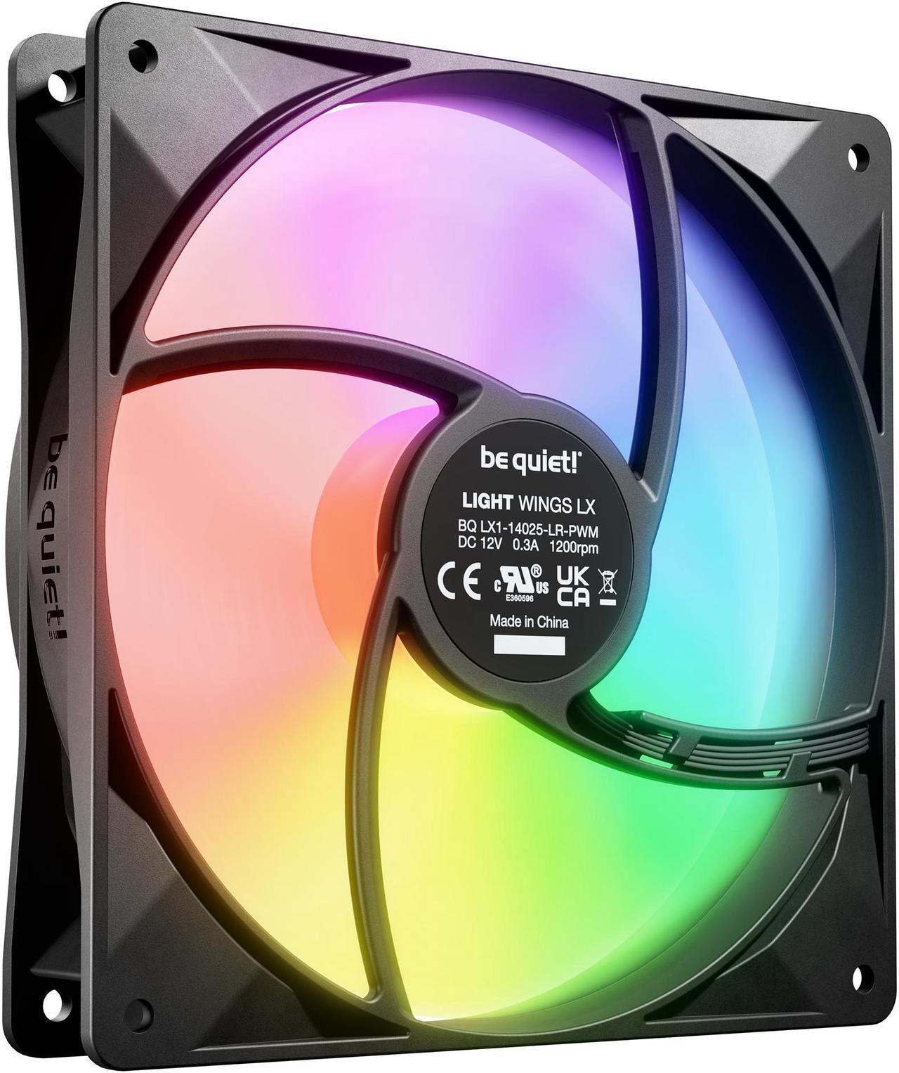 Alt view image 4 of 5 - be quiet! LIGHT WINGS LX 140mm PWM BL126 140mm ARGB LED Case Fan