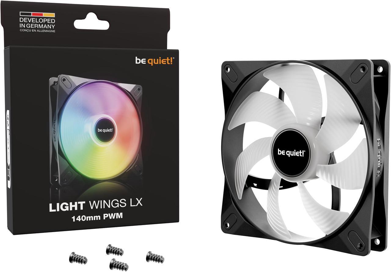 Alt view image 5 of 5 - be quiet! LIGHT WINGS LX 140mm PWM BL126 140mm ARGB LED Case Fan