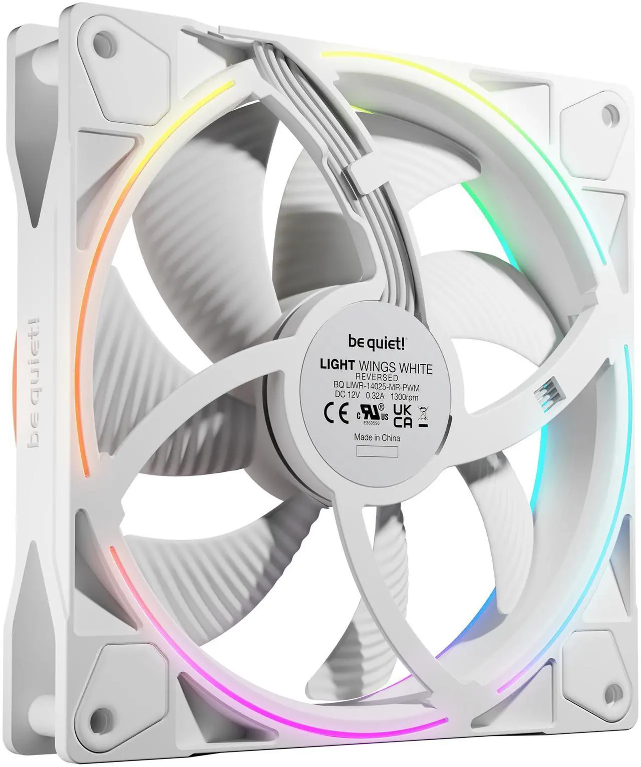 Alt view image 4 of 4 - Light Wings | 140mm PWM High Speed Case Fan | High Performance Cooling Fan | Compatible with Desktop | Low minimum rpm | Low Noise | White | BL135