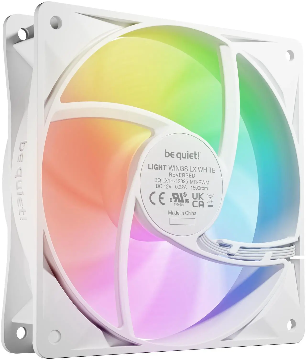 Alt view image 4 of 4 - Light Wings | 120mm PWM High Speed Case Fan | High Performance Cooling Fan | Compatible with Desktop | Low minimum rpm | Low Noise | White | BL133