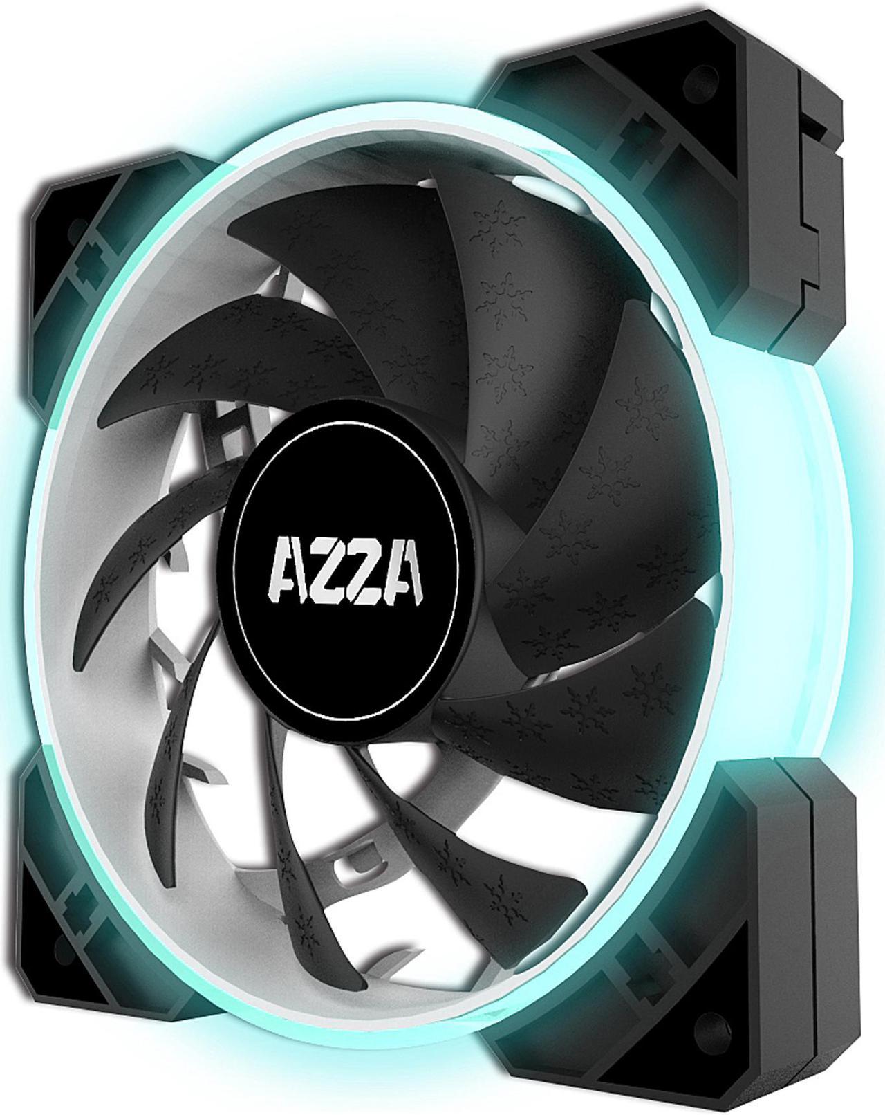 AZZA HURRICANE RGB Fan(7-color) w/ RF controller, FNAZ-12RGB-B-232, Black. (3-Pack).