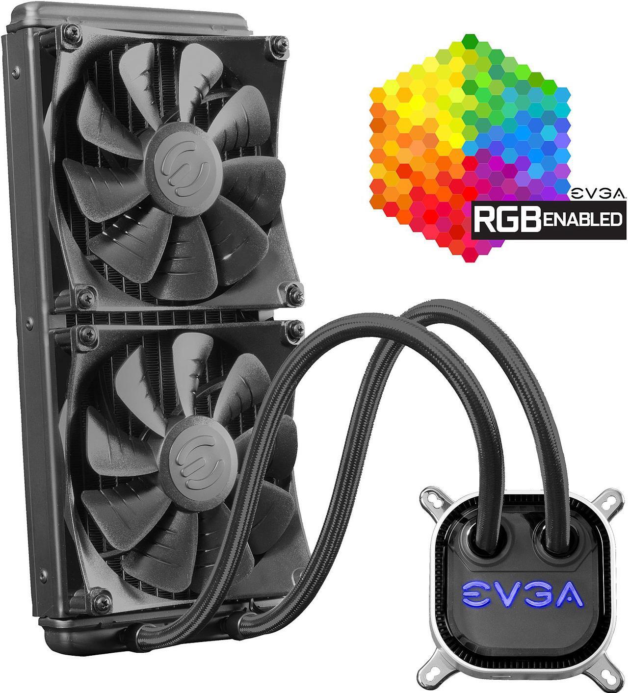 Main image of EVGA CLC 280mm All-In-One RGB LED CPU Liquid Cooler, 2x FX13 140mm PWM Fans, Intel, AMD, 400-HY-CL28-V1 LGA 1700 Compatible