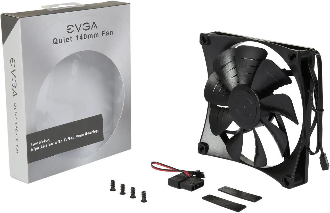Alt view image 6 of 5 - EVGA FX 140mm Fan, Teflon Nano-Steel Bearing, Improves Chassis and Radiator Performance (400-HY-FX13-KR)