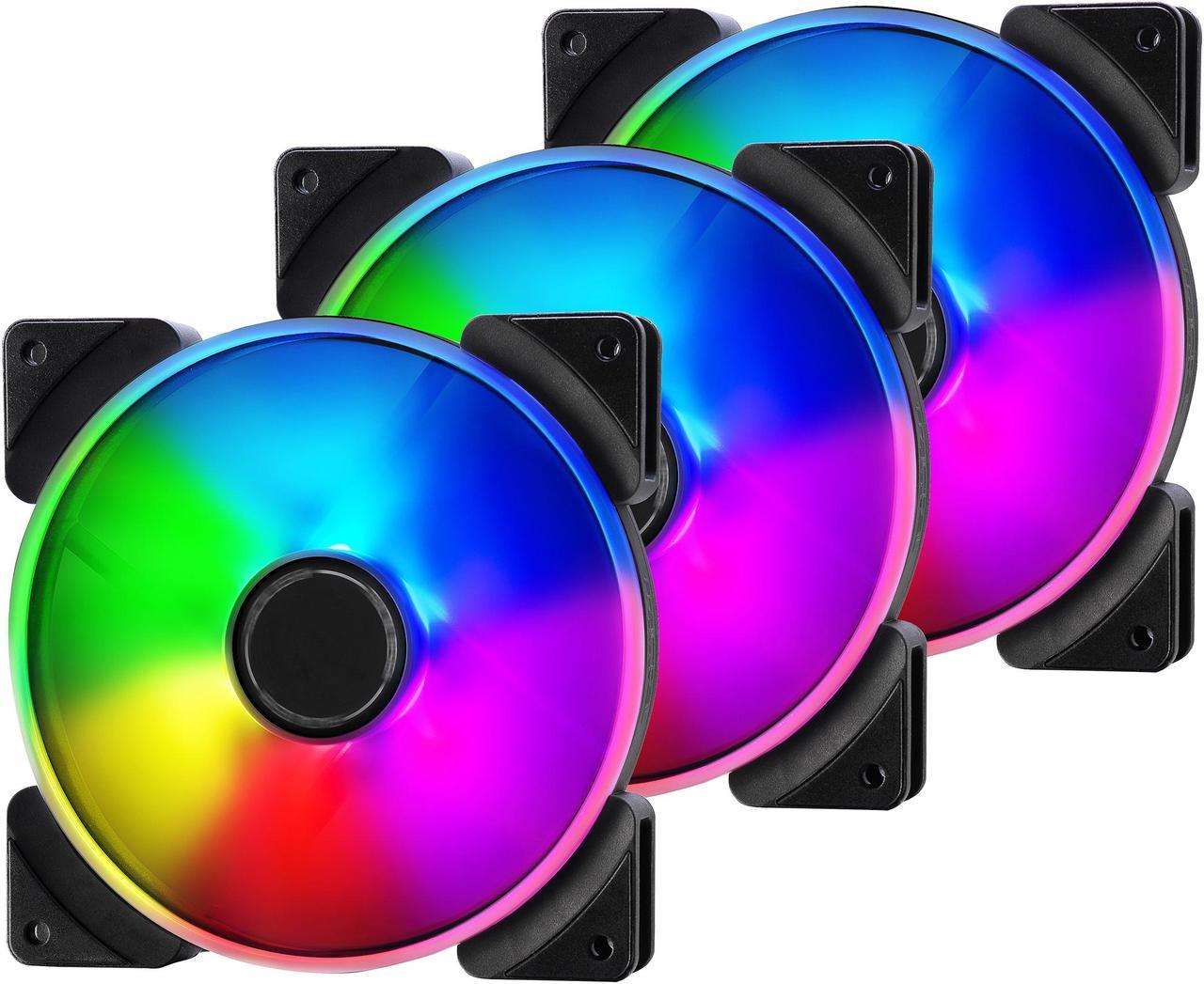 Fractal Design Prisma AL-14 PWM 140mm Addressable RGB LED Long Life Sleeve Bearing Computer Case Fan 3-Pack