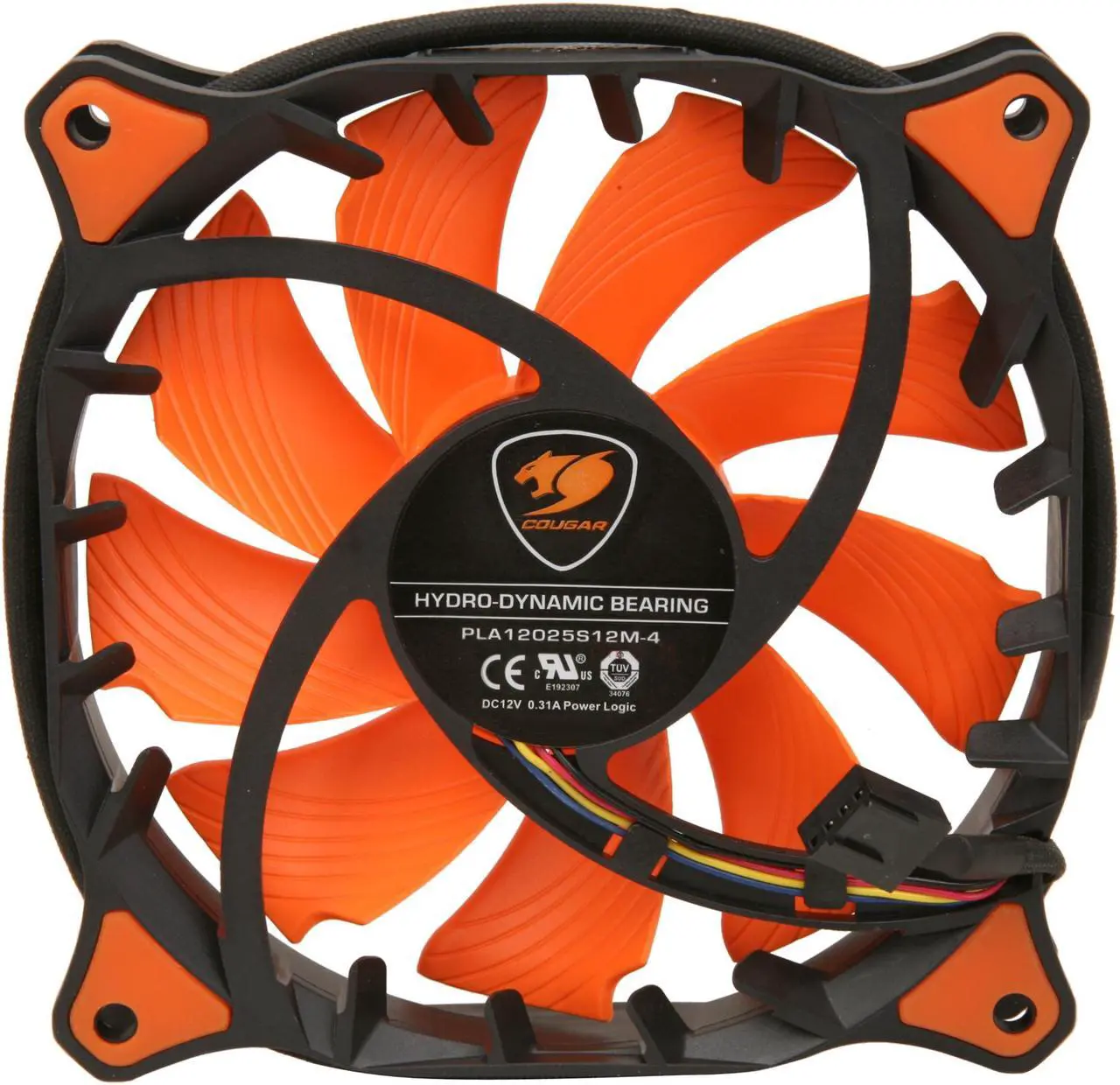 Alt view image 5 of 5 - COUGAR Vortex PWM 120mm (CF-V12HP) Cooling Fan with Hydro-Dynamic Bearing and Pulse Width Modulation (Orange Version)