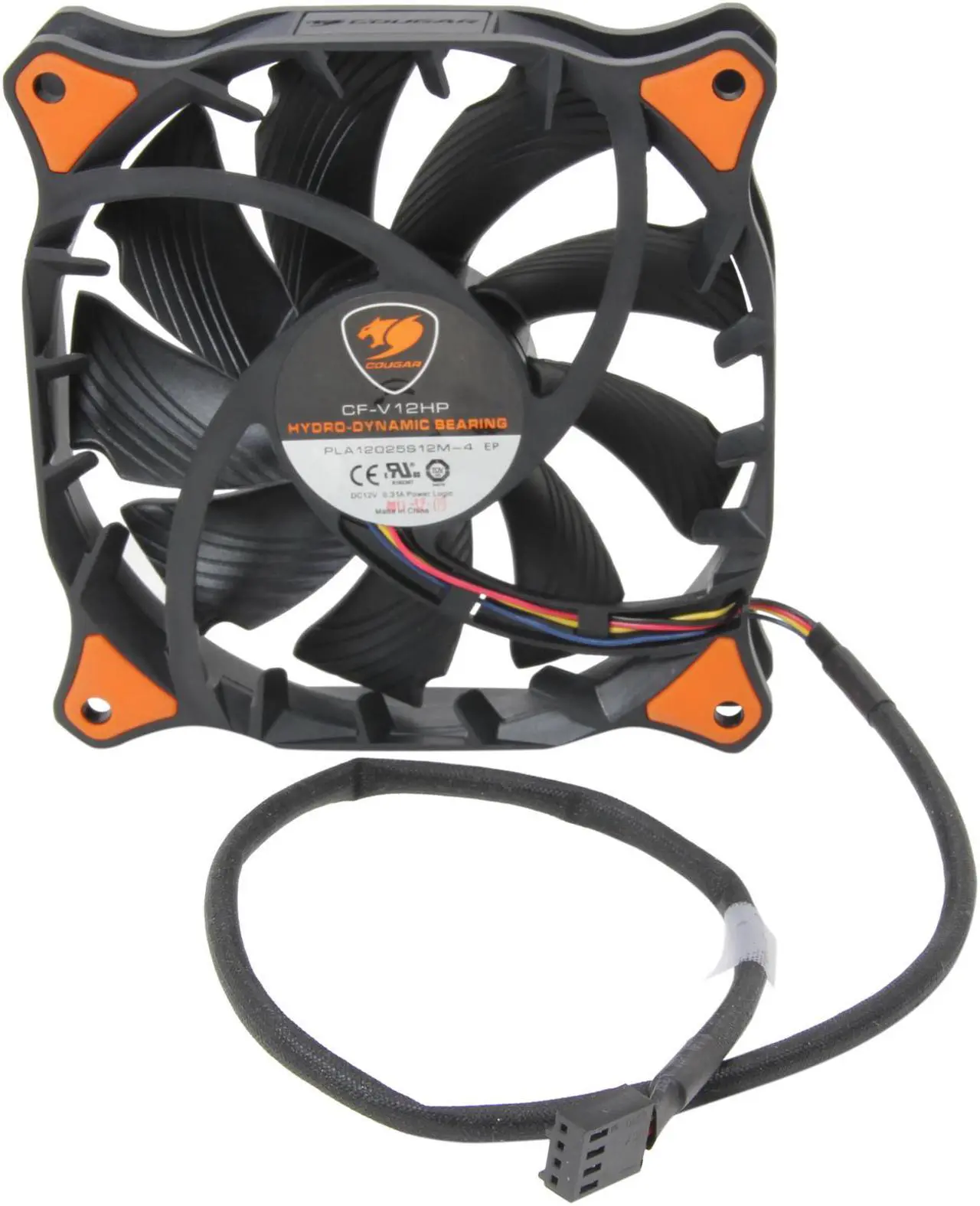 Alt view image 5 of 6 - COUGAR Vortex PWM 120mm (CF-V12HPB) Cooling Fan with Hydro-Dynamic Bearing and Pulse Width Modulation (Black Version)