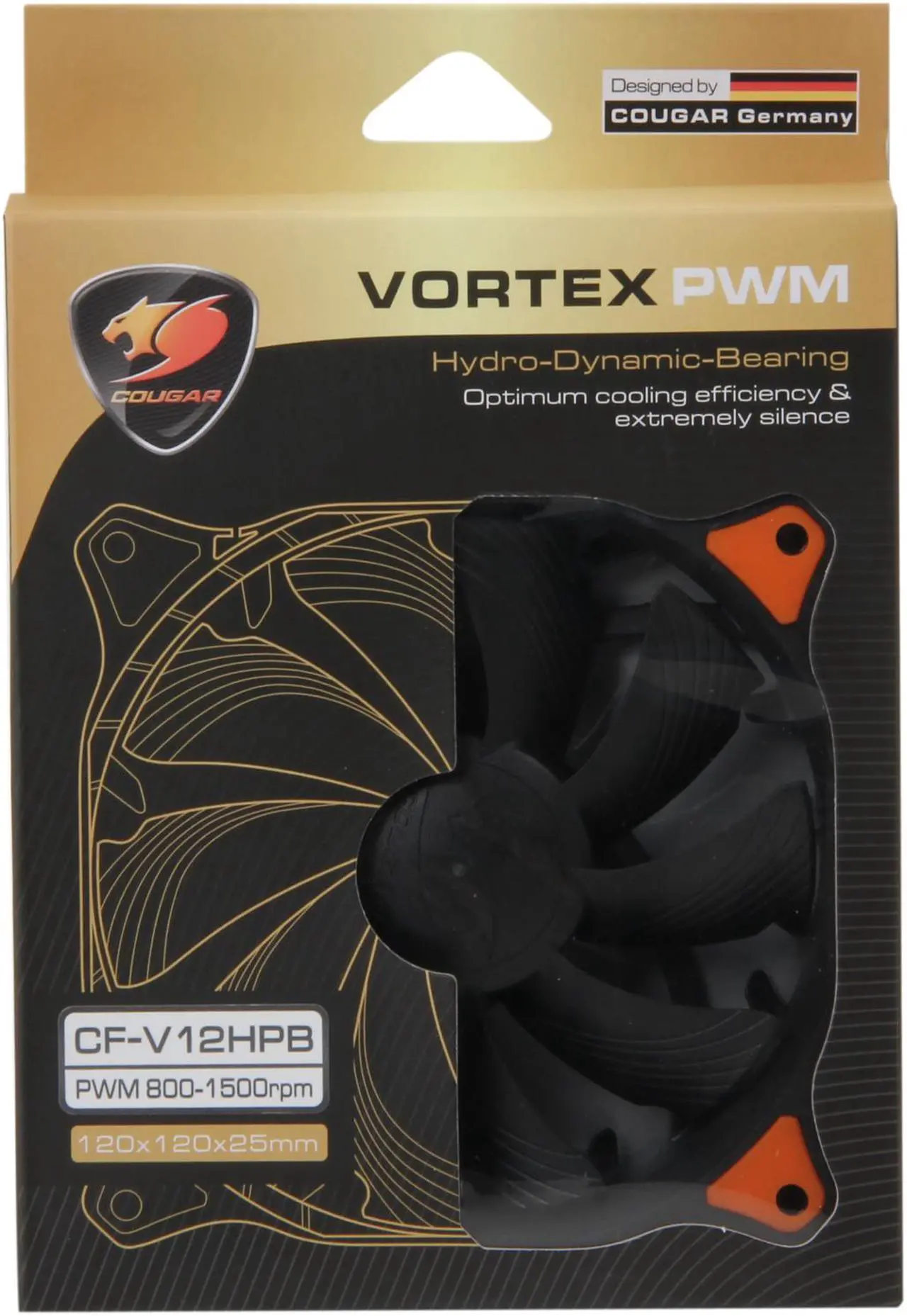 Alt view image 7 of 6 - COUGAR Vortex PWM 120mm (CF-V12HPB) Cooling Fan with Hydro-Dynamic Bearing and Pulse Width Modulation (Black Version)