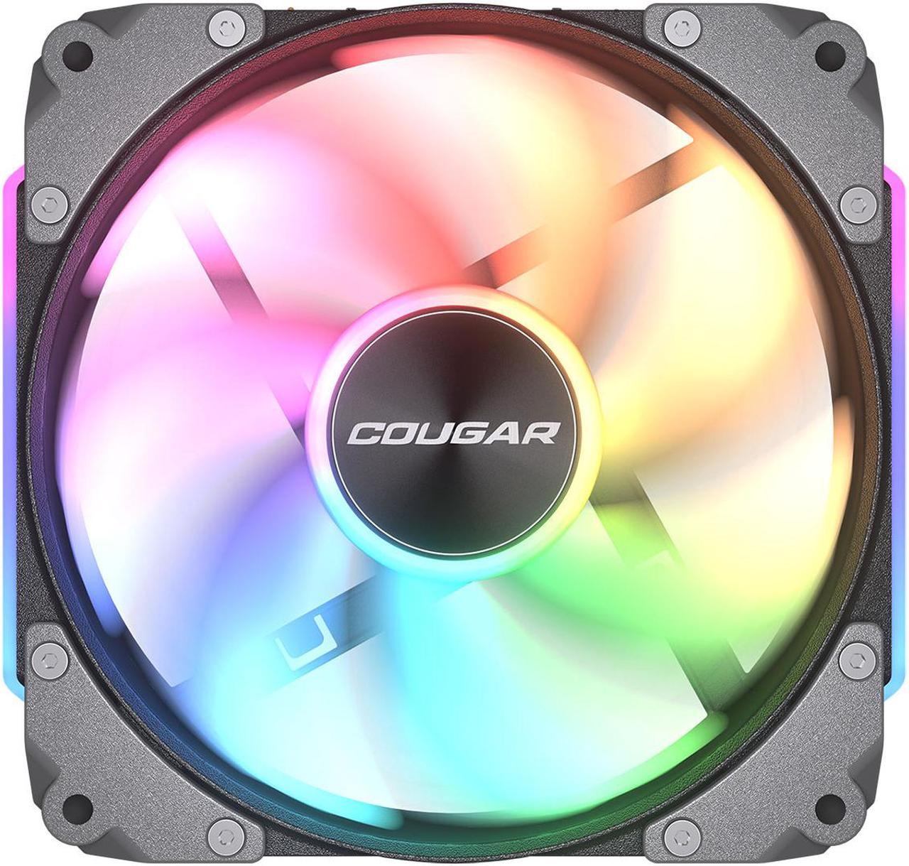 COUGAR Apolar 120 ARGB Modular PC Case Cooling Fan, 4 Pin PWM / 3 Pin ARGB, Lighting Hydro Dynamic Bearings, 120x120x28 mm, Black