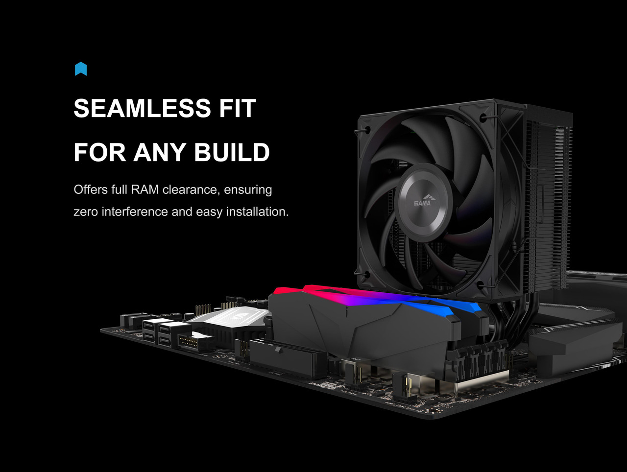 Open Box: SAMA X40 Single-Tower CPU Air Cooler, 4 Copper Heat Pipes, 100mm PWM Fans, for AMD AM4/AM5, Intel LGA 1700/1150/1151/1200/1851 Thermal Grease/Black - Newegg.com - Open Box condition - Image 26