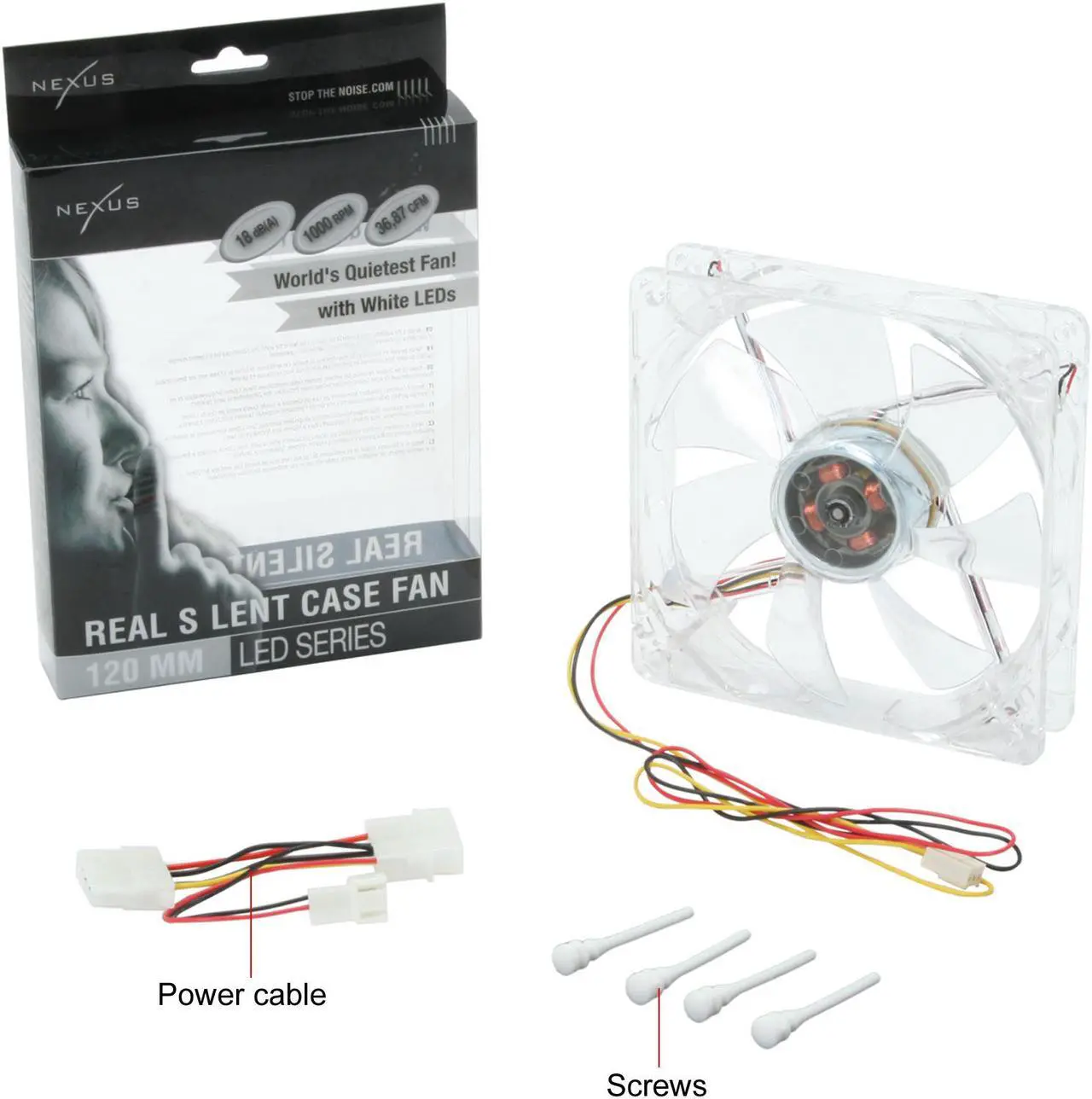 Alt view image 10 of 10 - Nexus LED D12SL-12WL White LED Case cooler