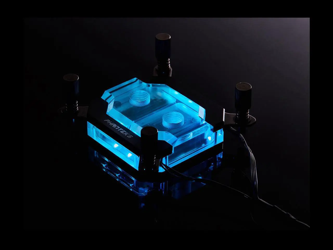 Alt view image 7 of 9 - Phanteks Glacier Series C350I CPU Water Block, Nickel-plated Copper Base, Acrylic top with Aluminum cover, RGB LED, Solid-Sku Mounting Bracket - Black