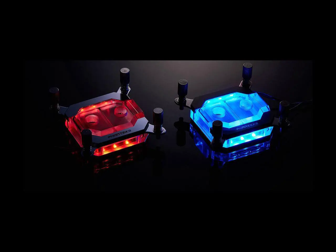 Alt view image 8 of 9 - Phanteks Glacier Series C350I CPU Water Block, Nickel-plated Copper Base, Acrylic top with Aluminum cover, RGB LED, Solid-Sku Mounting Bracket - Black