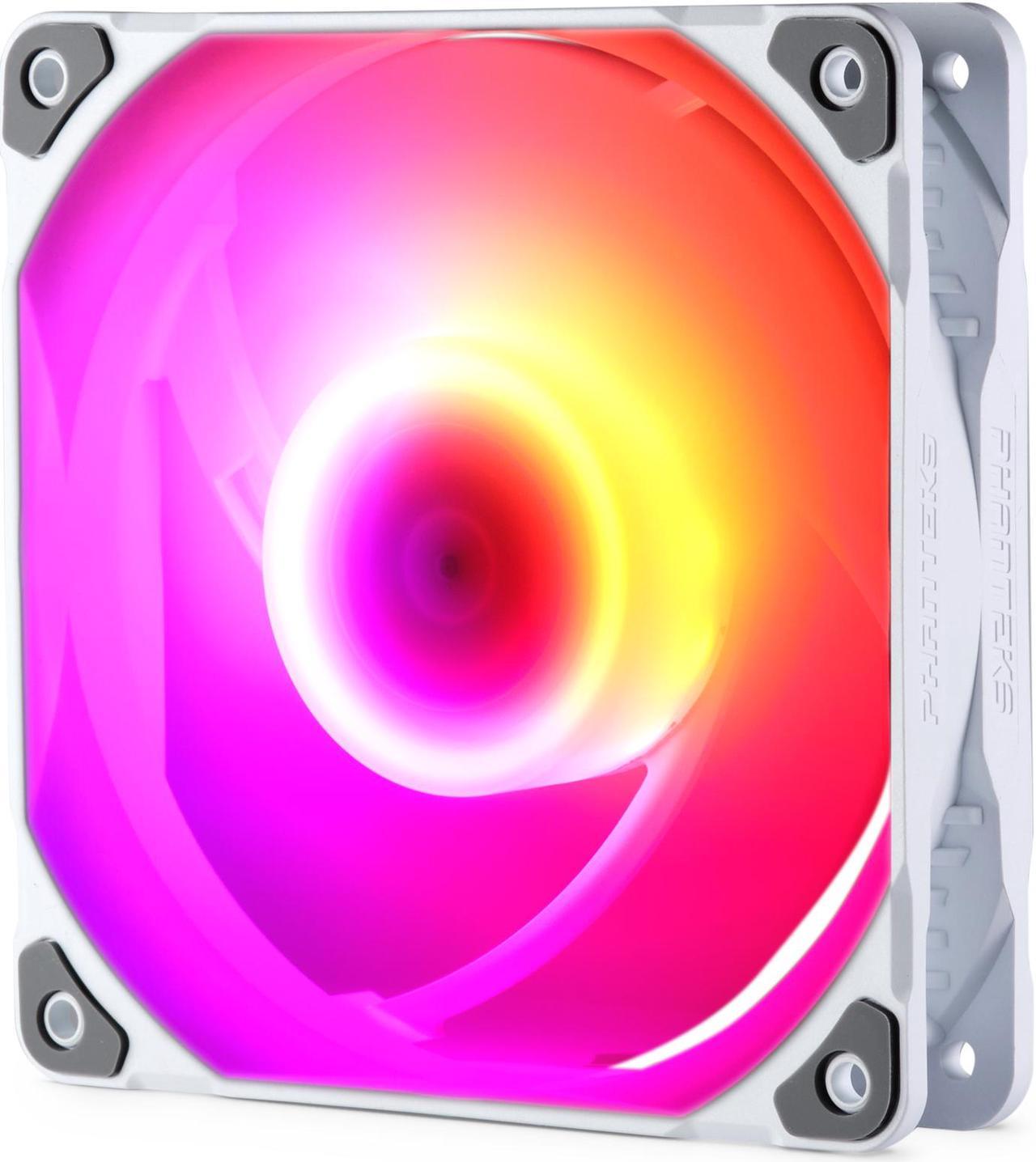 Phanteks M25-120 D-RGB fan, High-Airflow radiator performance, PWM control up to 2000RPM, ARGB/DRGB lighting, Daisy-Chain cable, White