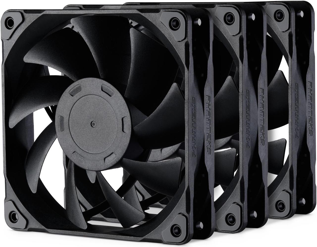 Phanteks M25-120 fan, High-Airflow radiator performance, PWM control up to 2000RPM, Daisy-Chain cable, Black,3 Pack