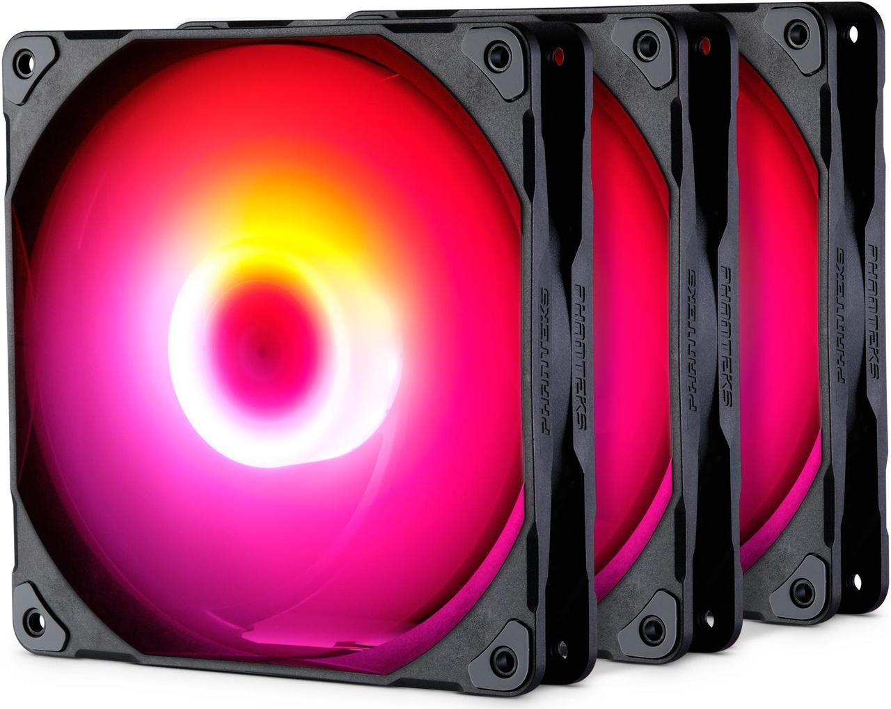 Phanteks M25-140 D-RGB fan, High-Airflow radiator performance, PWM control up to 1800RPM, ARGB/DRGB lighting, Daisy-Chain cable, Black ,3 Pack