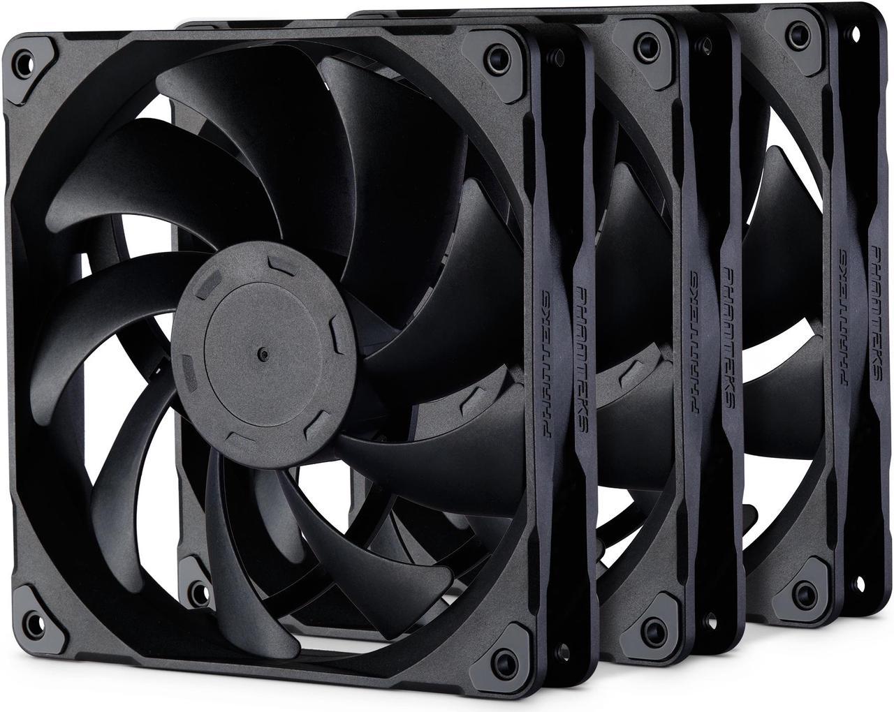 Phanteks M25-140 fan, High-Airflow radiator performance, PWM control up to 1800RPM, Daisy-Chain cable, Black ,3 Pack