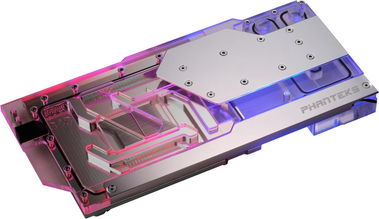 Alt view image 6 of 8 - Phanteks Glacier G40 ASUS GPU Block for ASUS ROG STRIX / TUF gaming RTX 4090, Full Cover Nickel-Plated copper block, Cast Acrylic, Aluminum Cover plates, Digital-RGB, Chrome