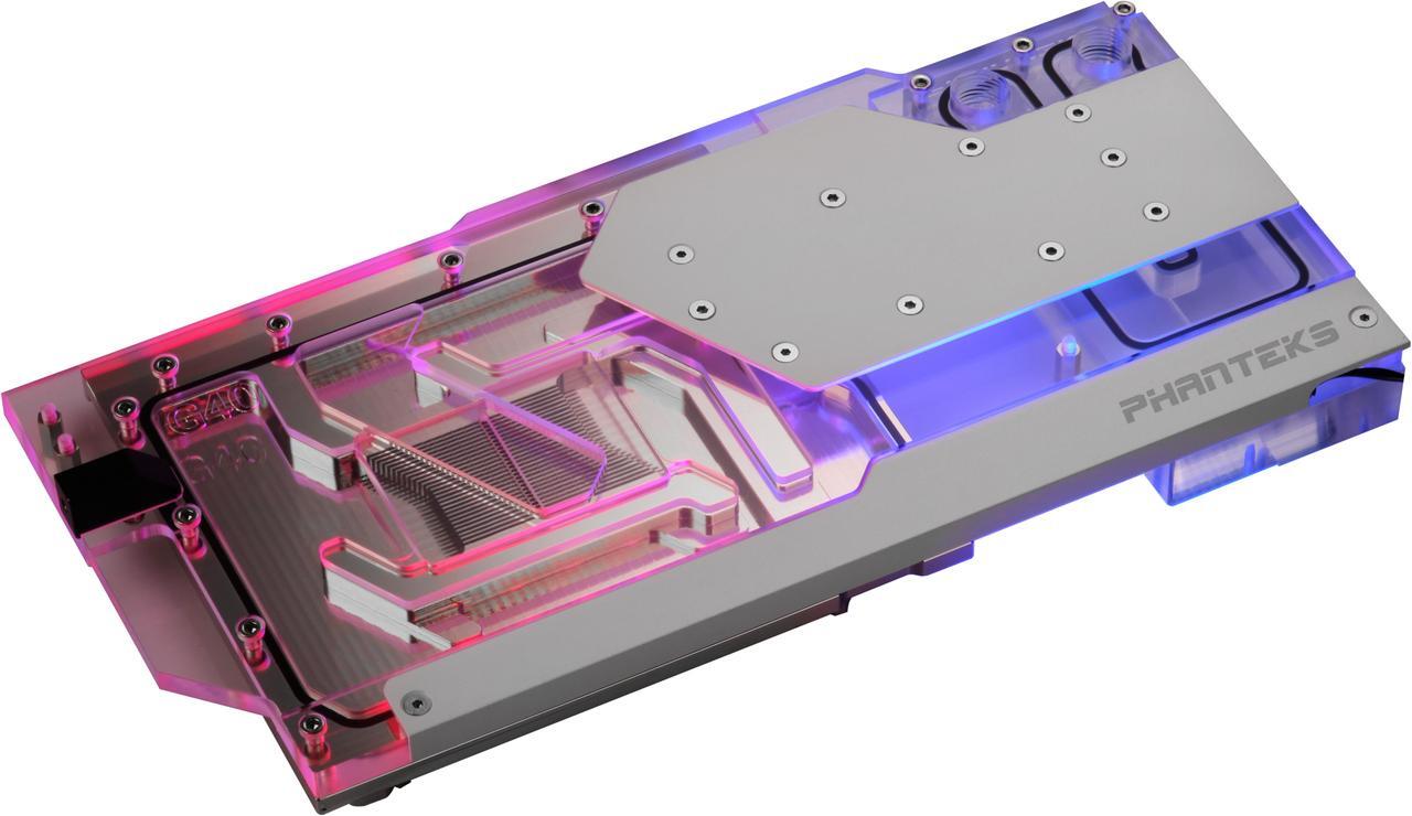 Alt view image 7 of 8 - Phanteks Glacier G40 ASUS GPU Block for ASUS ROG STRIX / TUF gaming RTX 4090, Full Cover Nickel-Plated copper block, Cast Acrylic, Aluminum Cover plates, Digital-RGB, Chrome