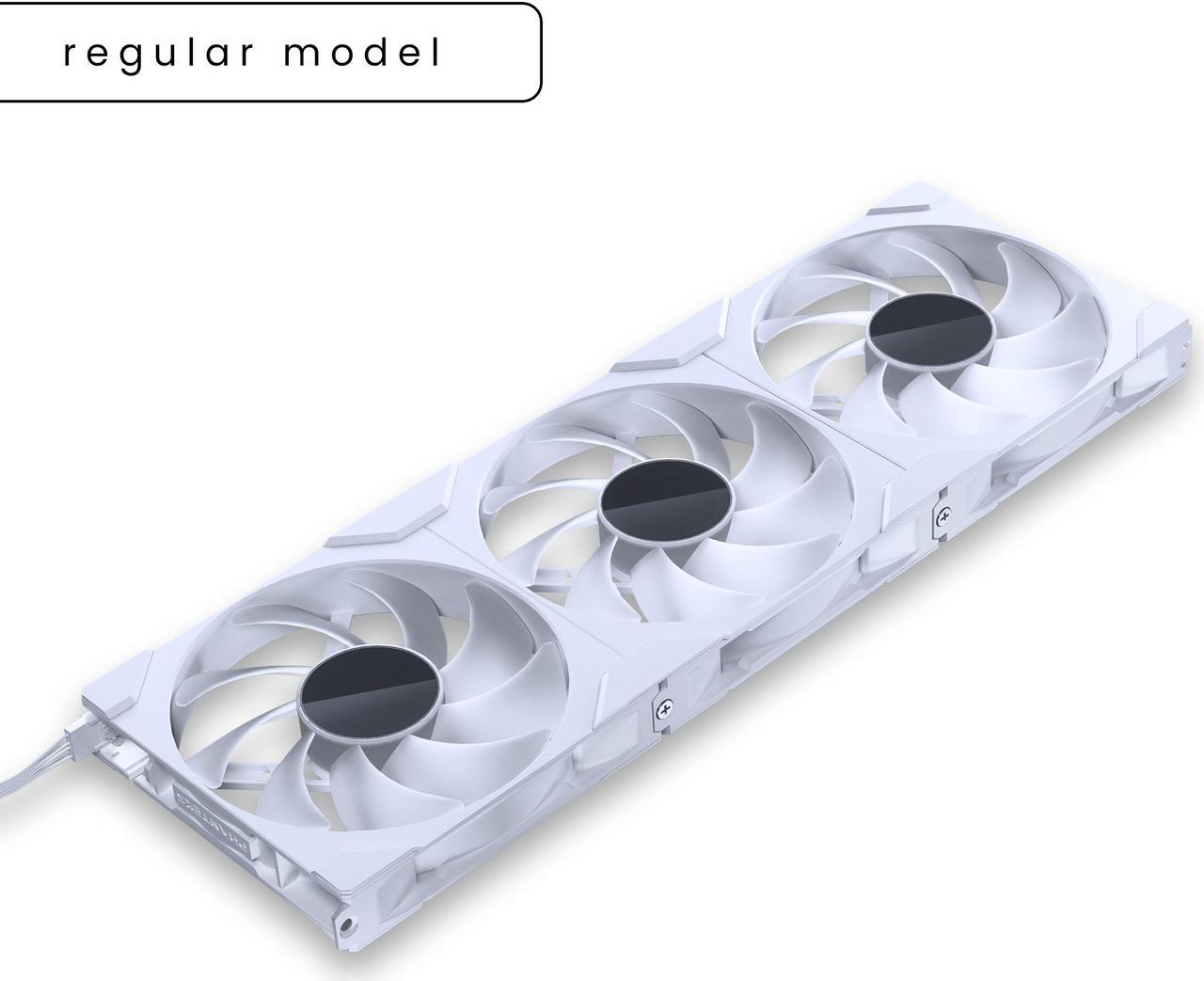 Alt view image 3 of 8 - Phanteks M25-140 Gen2 Triple Pack, 3x 140mm ARGB High Performance Cooling Fans, Daisy-chain Unified Fan Frame, Infinity Mirror hub, single cable connection, White