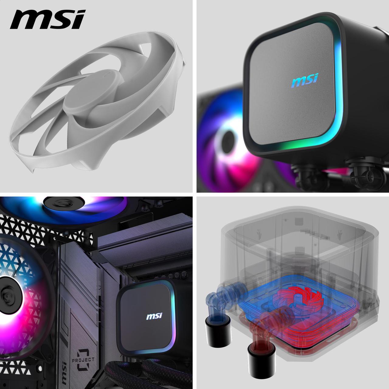 Alt view image 11 of 13 - MSI MAG Coreliquid A13 240 Black - AIO ARGB Liquid Cooling - 240mm Radiator - Dual 120mm ARGB PWM Fans - EZ Connect - LGA 1700/1851/AM5/AM4 Compatible