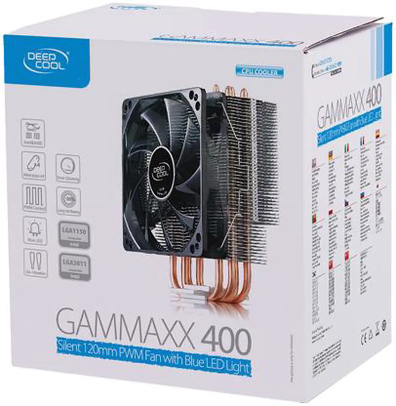 Alt view image 8 of 8 - DEEPCOOL GAMMAXX 400 CPU Air Cooler 4 Direct Contact Heatpipes, 120mm PWM Fan with Blue LED, Multi-platform Intel/AMD CPUs (AM4 Compatible)