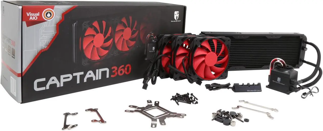 Alt view image 7 of 7 - DEEPCOOL Gamer Storm CAPTAIN 360 CPU Liquid Cooler AIO Water Cooling Ceramic Bearing Pump Visual Liquid Flow with 3 x 120mm FDB PWM Fan Rubber Coating Deep Silent Support LGA 2011-v3