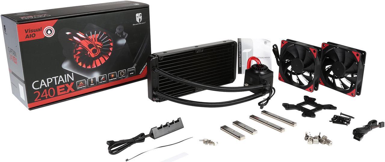 Alt view image 10 of 9 - DEEPCOOL Gamer Storm CAPTAIN 240EX-AIO CPU Liquid Cooler 240mm Ceramic Bearing Pump Visual Liquid Flow Metal Mounting Kit AM4 Compatible