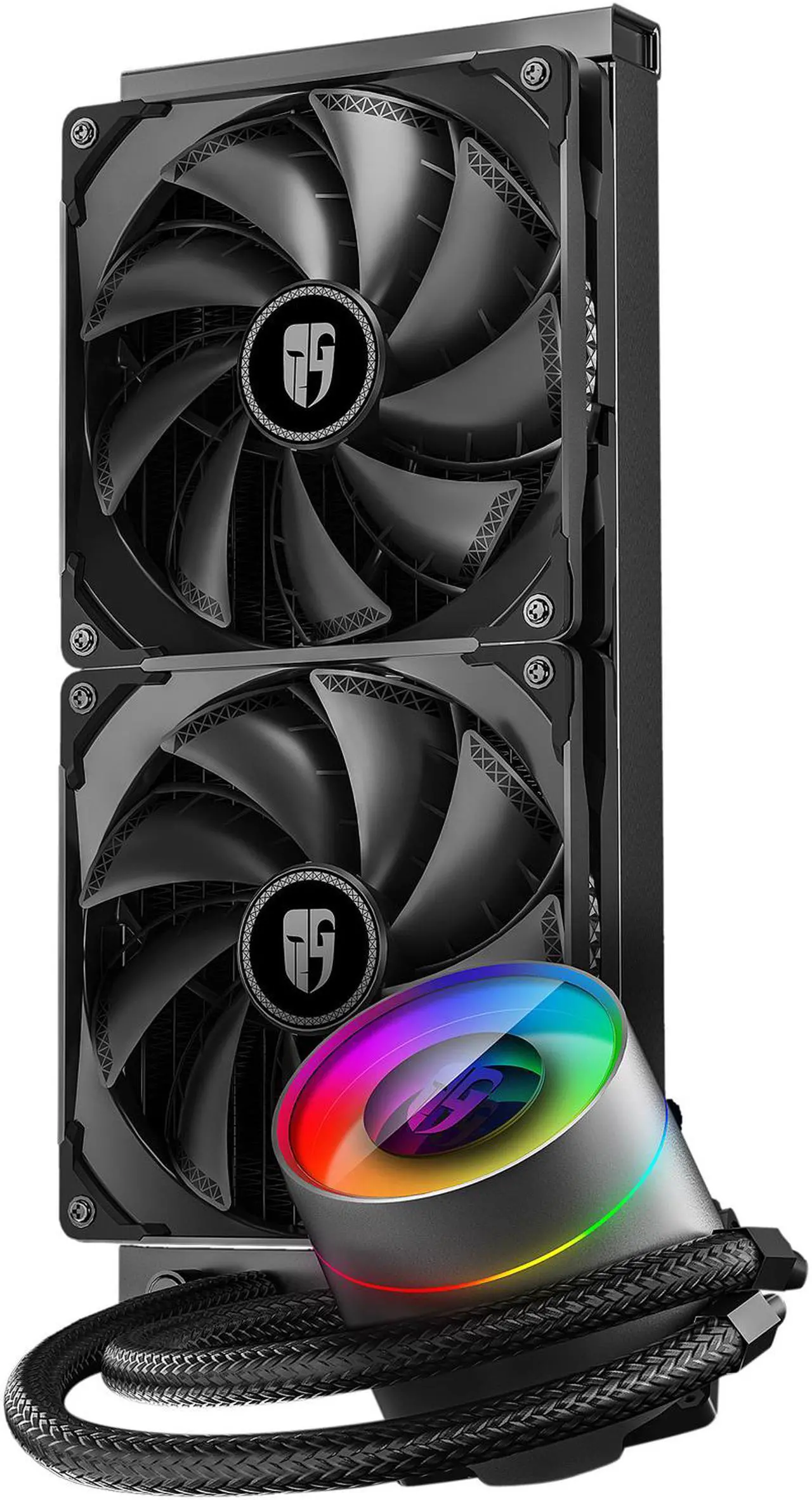 Alt view image 3 of 7 - DeepCool CASTLE 280EX AIO Liquid CPU Cooler, Anti-Leak Technology, Two TF140S PWM Fans, Addressable RGB Controller and 5V 3-Pin Motherboard