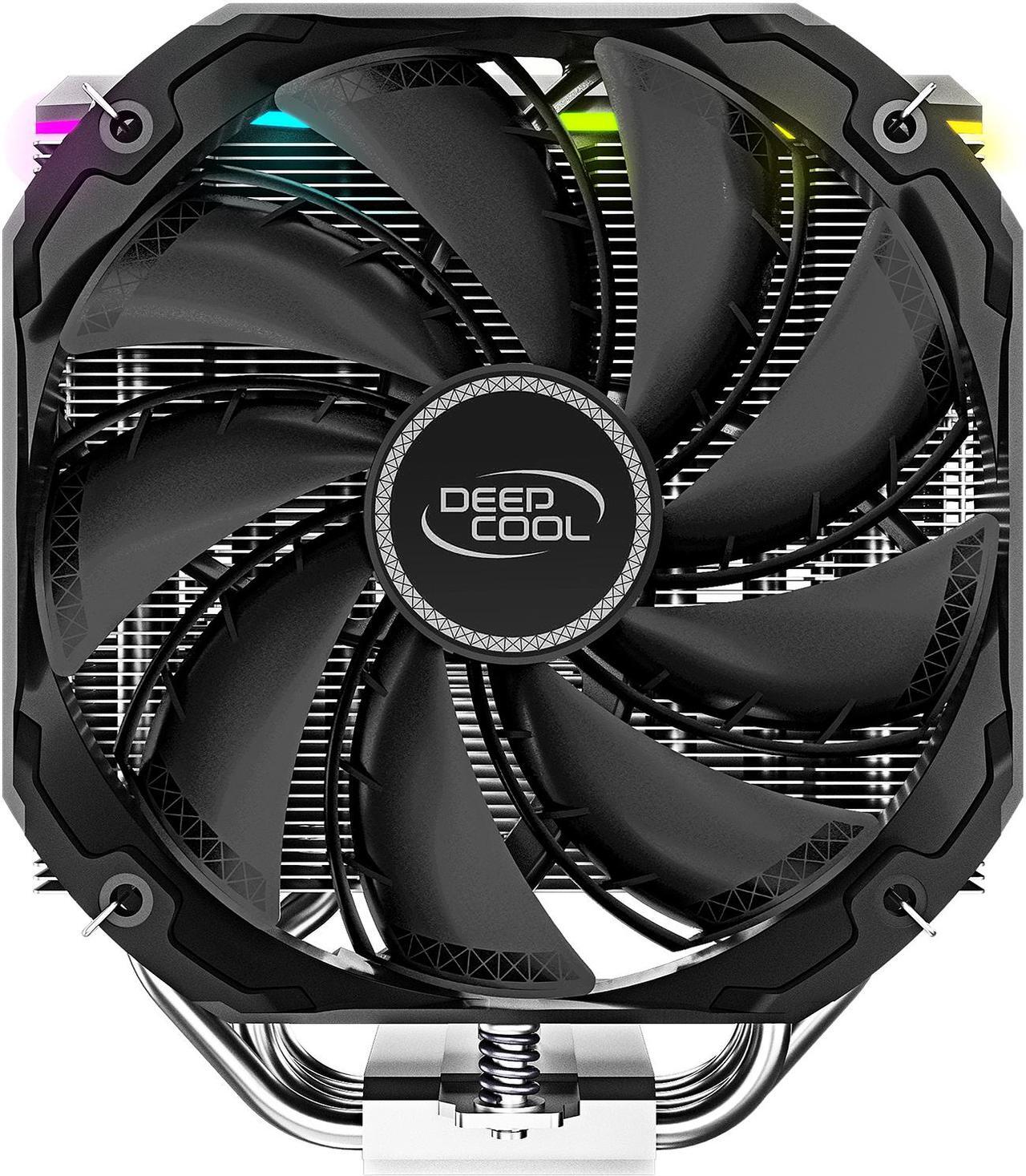 Alt view image 2 of 10 - DeepCool AS500 CPU Air Cooler, Universal RAM Height Compatibility, 140mm PWM Fan, A-RGB Top Cover, 5 heat pipe design for Intel Core/AMD Ryzen CPUs