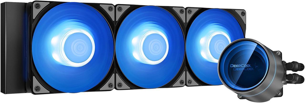 Alt view image 2 of 9 - DeepCool CASTLE 360EX A-RGB AIO Liquid CPU Cooler with Anti-Leak Technology, 3x 120mm CF120 Fans, Included Controller and 5V A-RGB Motherboard Sync support, Intel 115X/1200/2066, AMD TR4/AM4