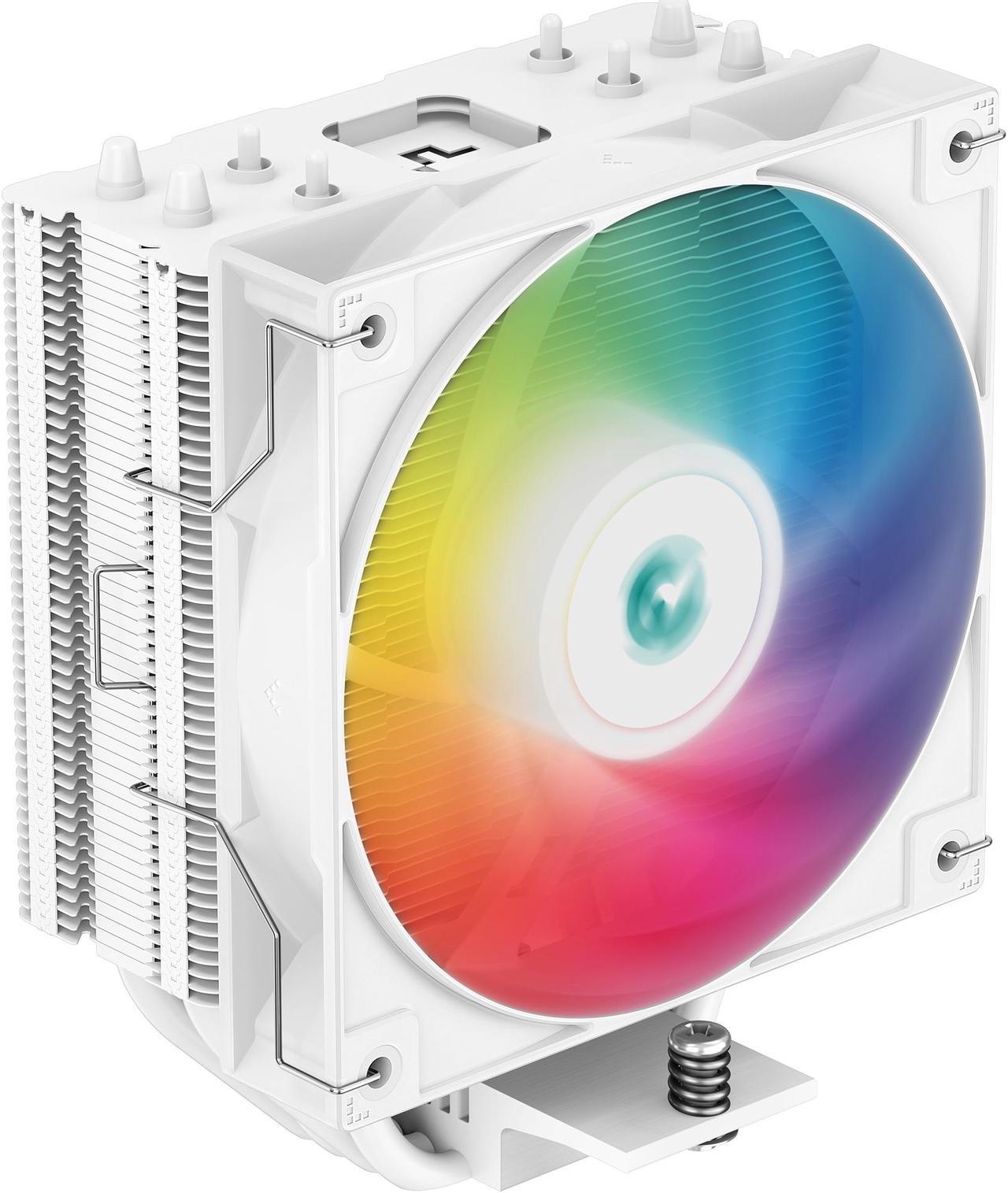 DeepCool AG400 WH ARGB Single-Tower CPU Cooler, 120mm Static ARGB Fan, Direct-Touch Copper Heat Pipes, Intel/AMD Support