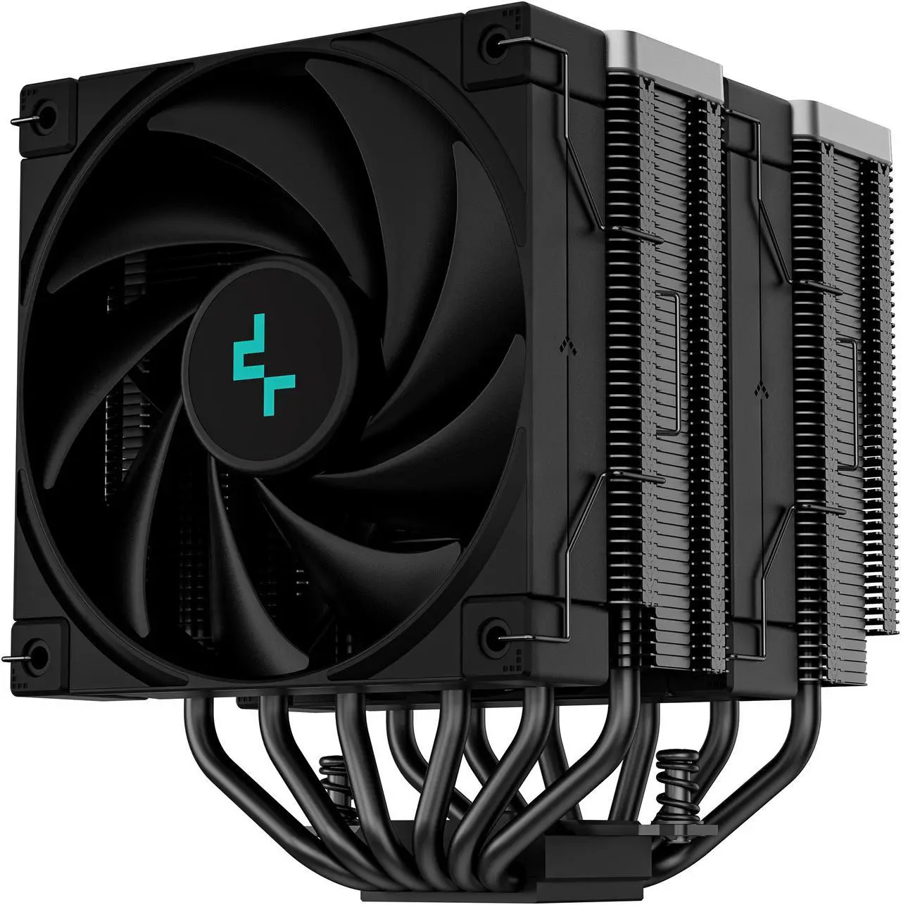 Alt view image 2 of 10 - DeepCool AK620 ZERO DARK High-Performance CPU Cooler, Dual-Tower Design, 2x 120mm Fluid Dynamic Bearing Fans, 6 Copper Heat Pipes, 260W TDP