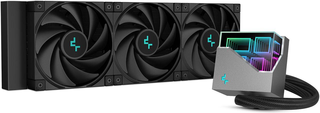 DeepCool LT720 Premium Liquid CPU Cooler, 360mm, High-Performance FK120 FDB Fans, Multidimensional Infinity Mirror Block