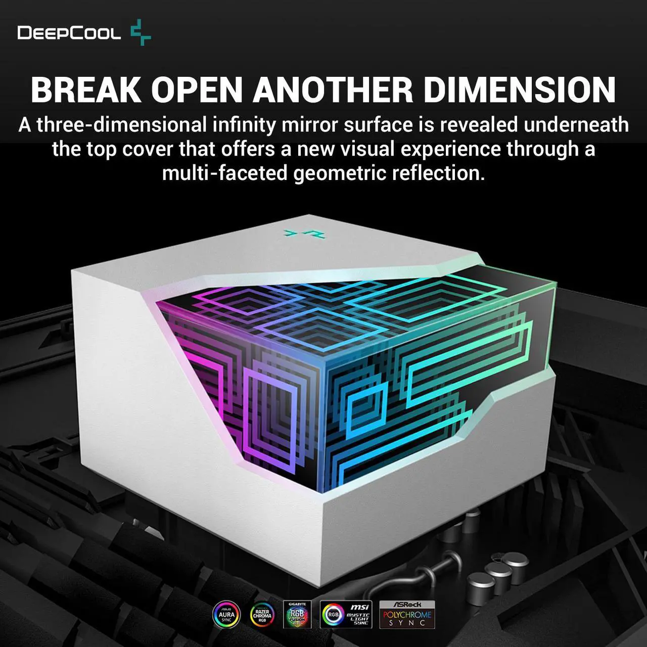Alt view image 6 of 8 - DeepCool LT720 WH Premium Liquid CPU Cooler, 360mm, High-Performance FK120 FDB Fans, Multidimensional Infinity Mirror Block